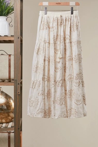 Heirloom Garden Embroidered Maxi Skirt - The Cozy Nest