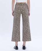 High Rise Animal Print Crop Wide Leg Jeans - The Cozy Nest