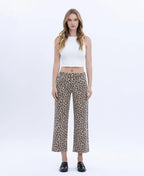 High Rise Animal Print Crop Wide Leg Jeans - The Cozy Nest