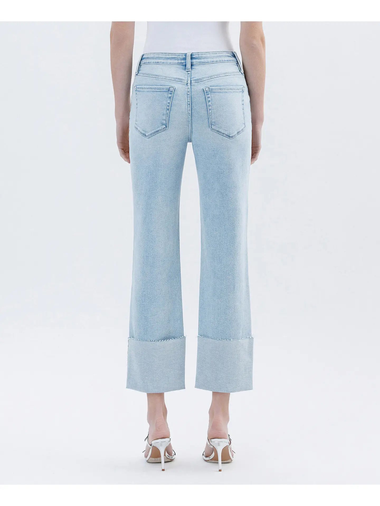 HIGH RISE CUFFED CROP STRAIGHT JEANS - Vervet - The Cozy Nest