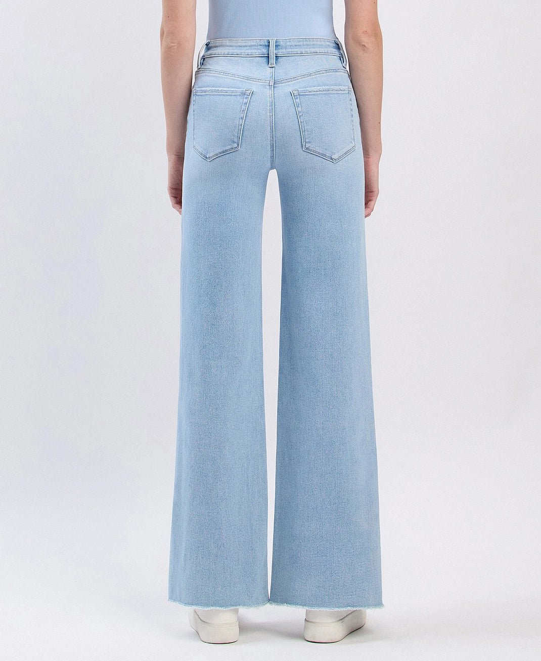 High Rise Raw Hem Wide Leg Denim - The Cozy Nest