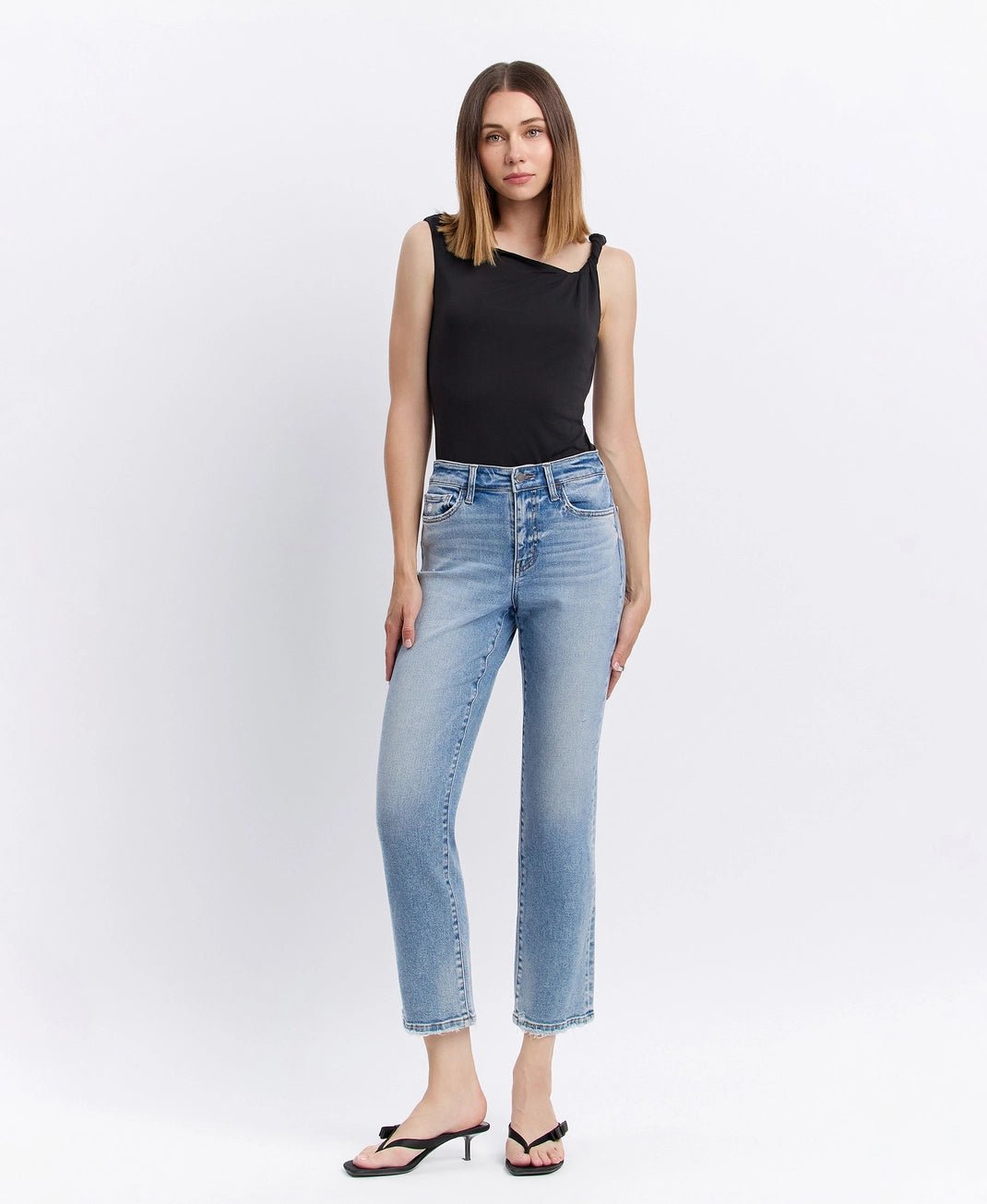 High Rise Regular Straight Jeans - Flying Monkey - The Cozy Nest