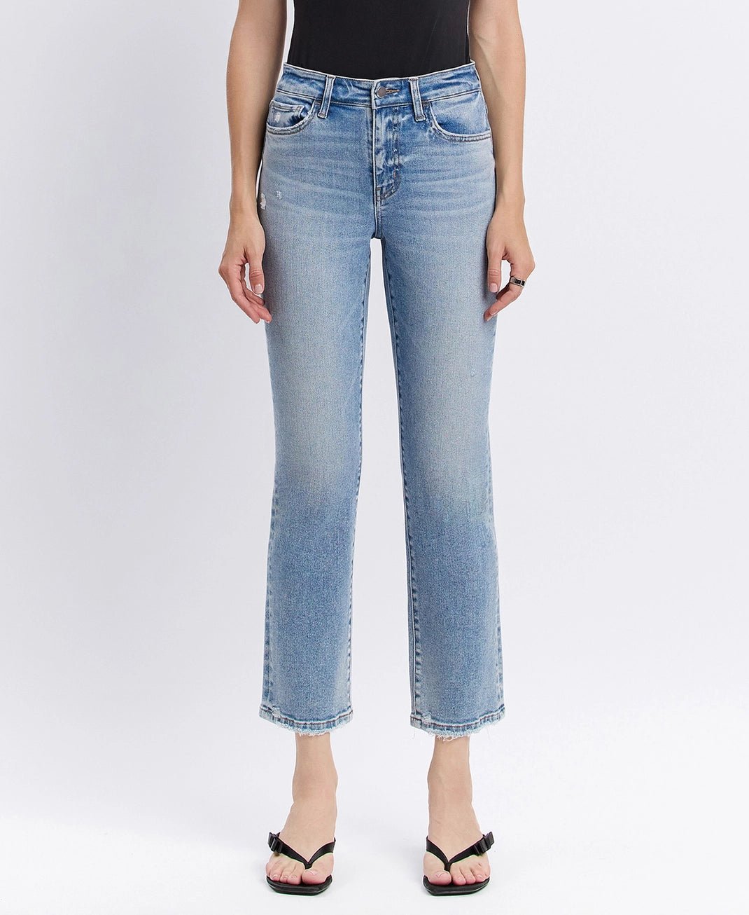 High Rise Regular Straight Jeans - Flying Monkey - The Cozy Nest