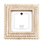 Ivory Scalloped Wood Frame - The Cozy Nest