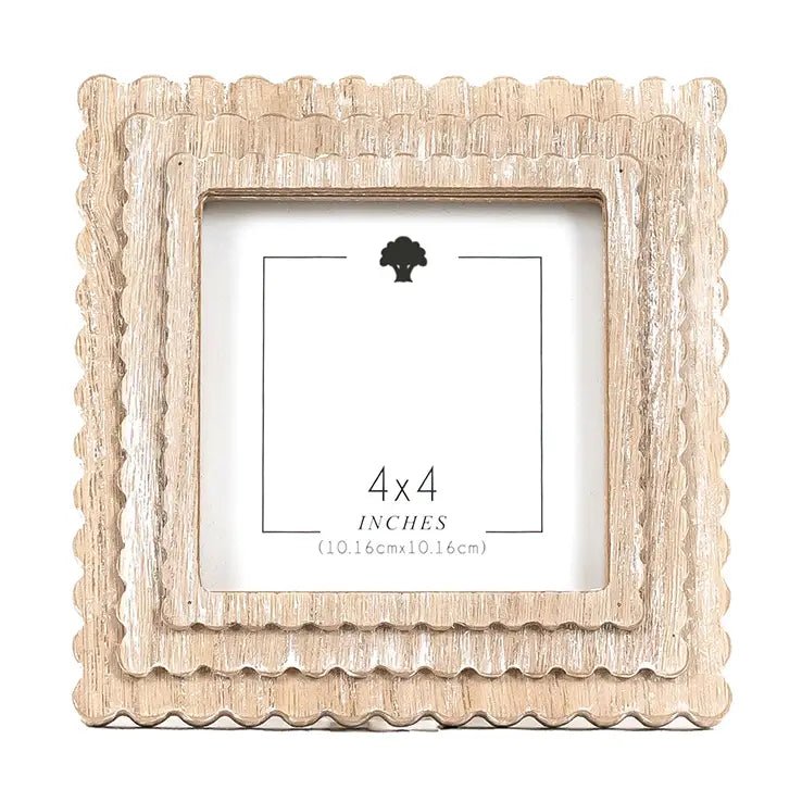 Ivory Scalloped Wood Frame - The Cozy Nest