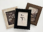 Ivory Scalloped Wood Frame W/ Landscape Print - The Cozy Nest