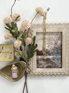 Ivory Scalloped Wood Frame W/ Landscape Print - The Cozy Nest
