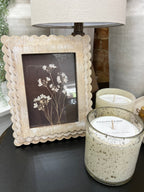 Ivory Scalloped Wood Frame W/ Wildflower Print - The Cozy Nest