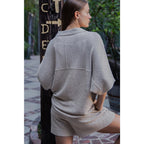 Knit Shorts Set In Sand - The Cozy Nest