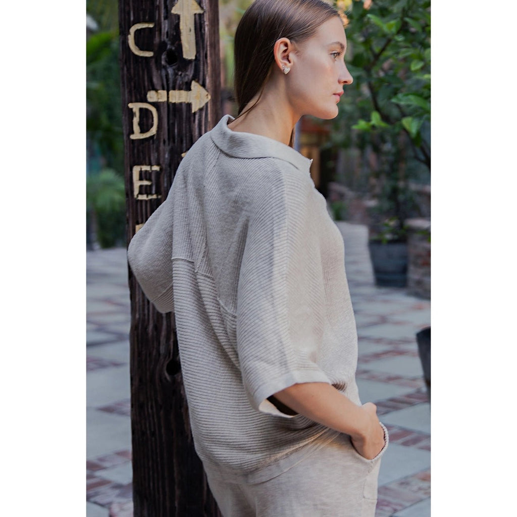 Knit Shorts Set In Sand - The Cozy Nest