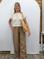 Knit Sweater Short Sleeved Pullover - The Cozy Nest