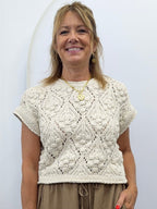 Knit Sweater Short Sleeved Pullover - The Cozy Nest