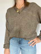Lace Contrast Knit Sweater - The Cozy Nest