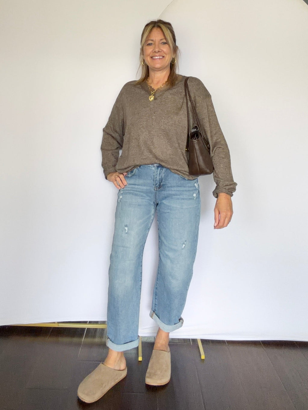 Lace Contrast Knit Sweater - The Cozy Nest