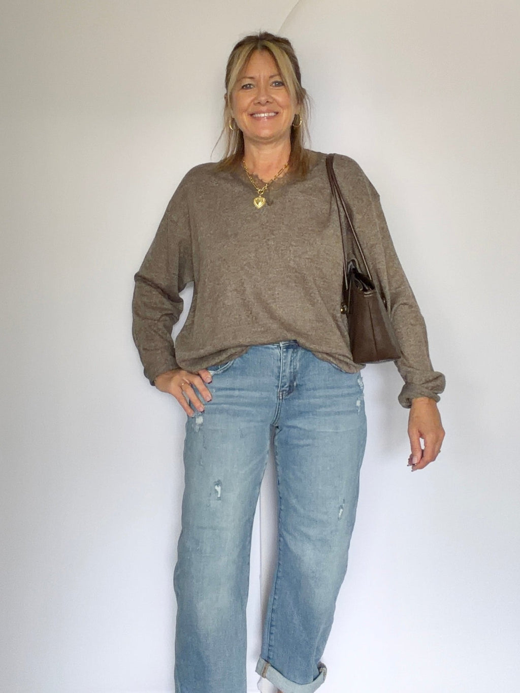 Lace Contrast Knit Sweater - The Cozy Nest