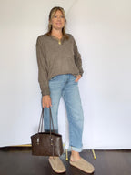 Lace Contrast Knit Sweater - The Cozy Nest