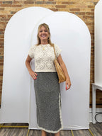 Lace Trim Floral Midi Skirt - The Cozy Nest
