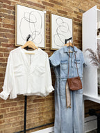 Lace - Trimmed Top with Raw - Cut Edge Detail - The Cozy Nest