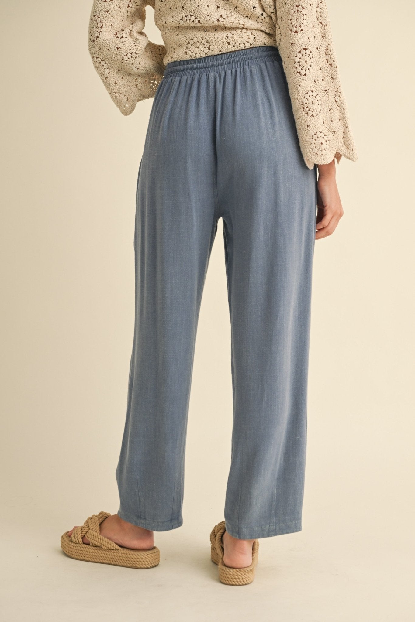Linen Blend Barrel - leg Loose Pants With Drawstring - The Cozy Nest