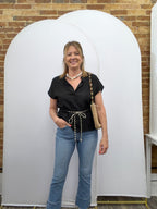 Linen Rope Tie Waist Blouse - The Cozy Nest