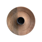 Mango Wood Taper Holder with Hammered Glass Hurricane - The Cozy Nest