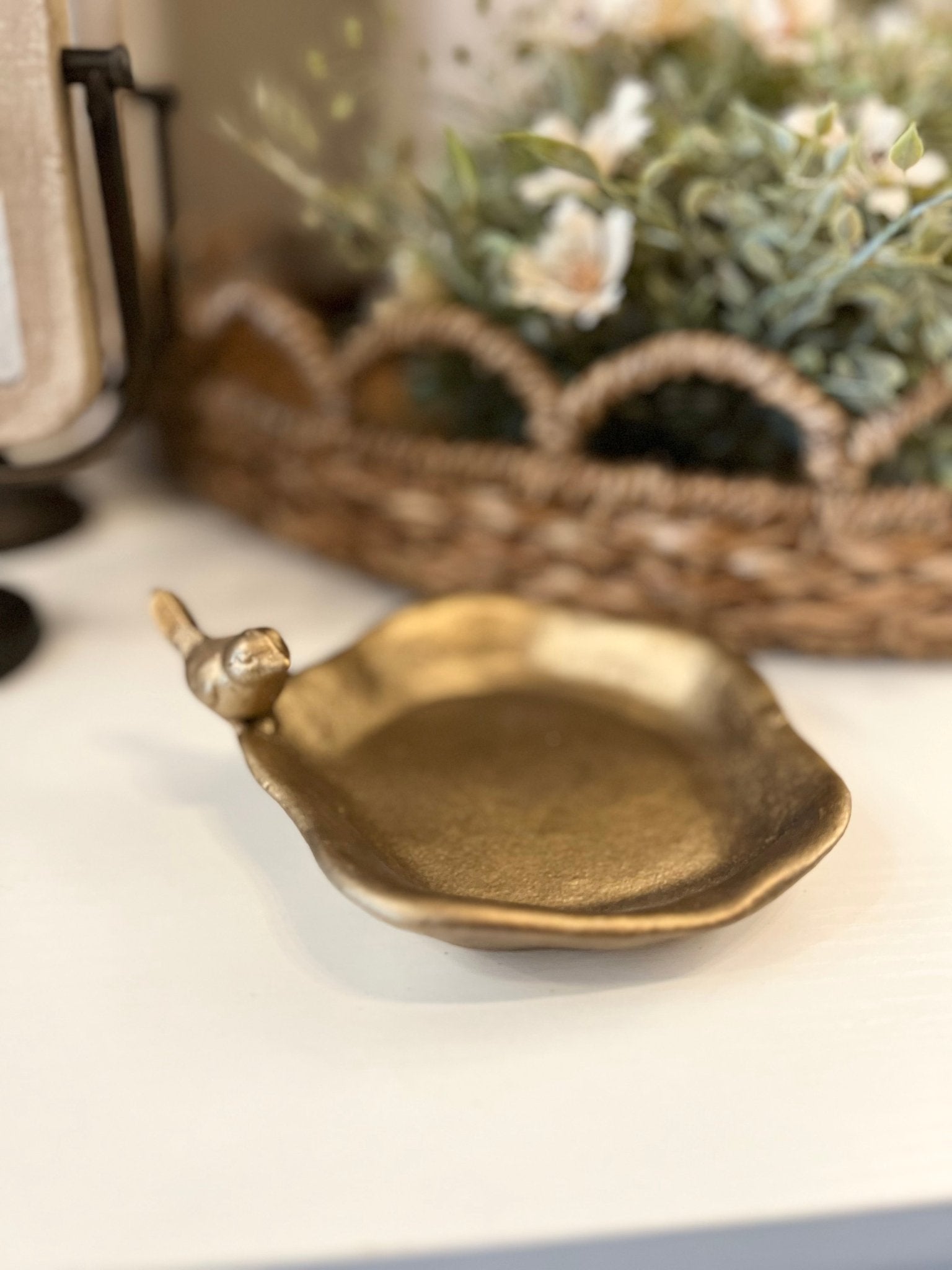 Metal Bird Dish - The Cozy Nest