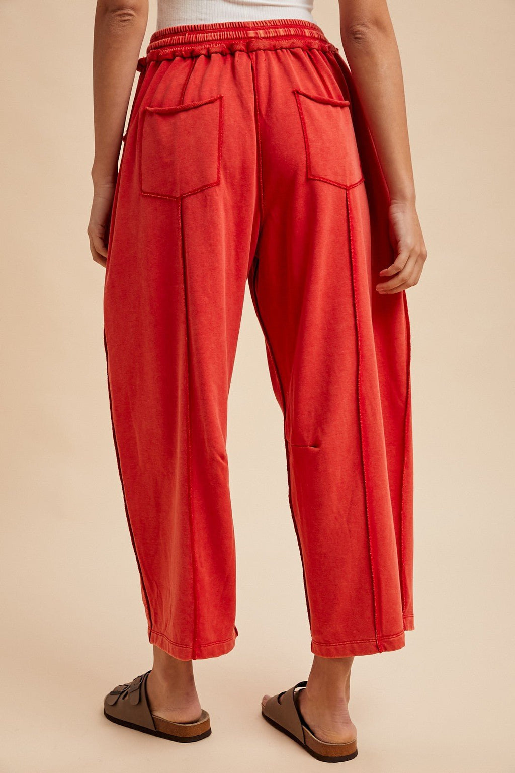 Mineral Wash Barrel Fit Utility Knit Pants - The Cozy Nest