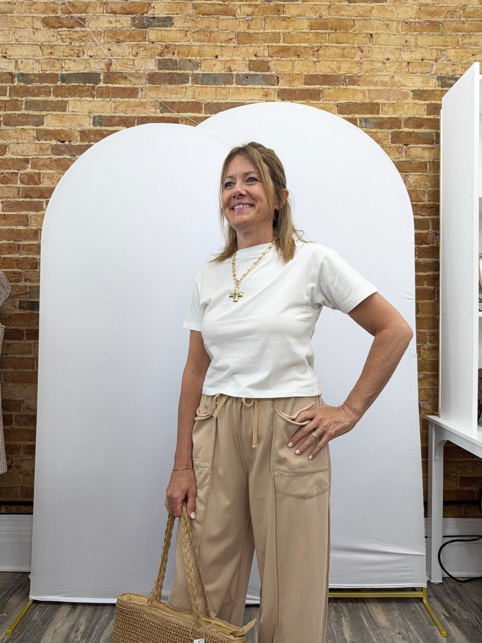 Mineral Wash Barrel Fit Utility Knit Pants-Oatmeal - The Cozy Nest