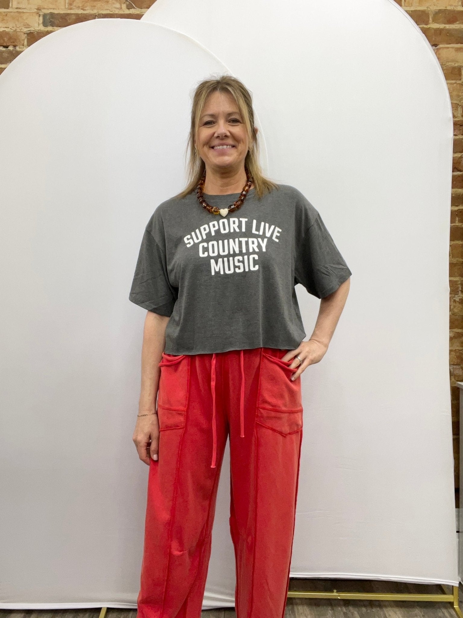 Mineral Wash Barrel Fit Utility Knit Pants - Red - The Cozy Nest
