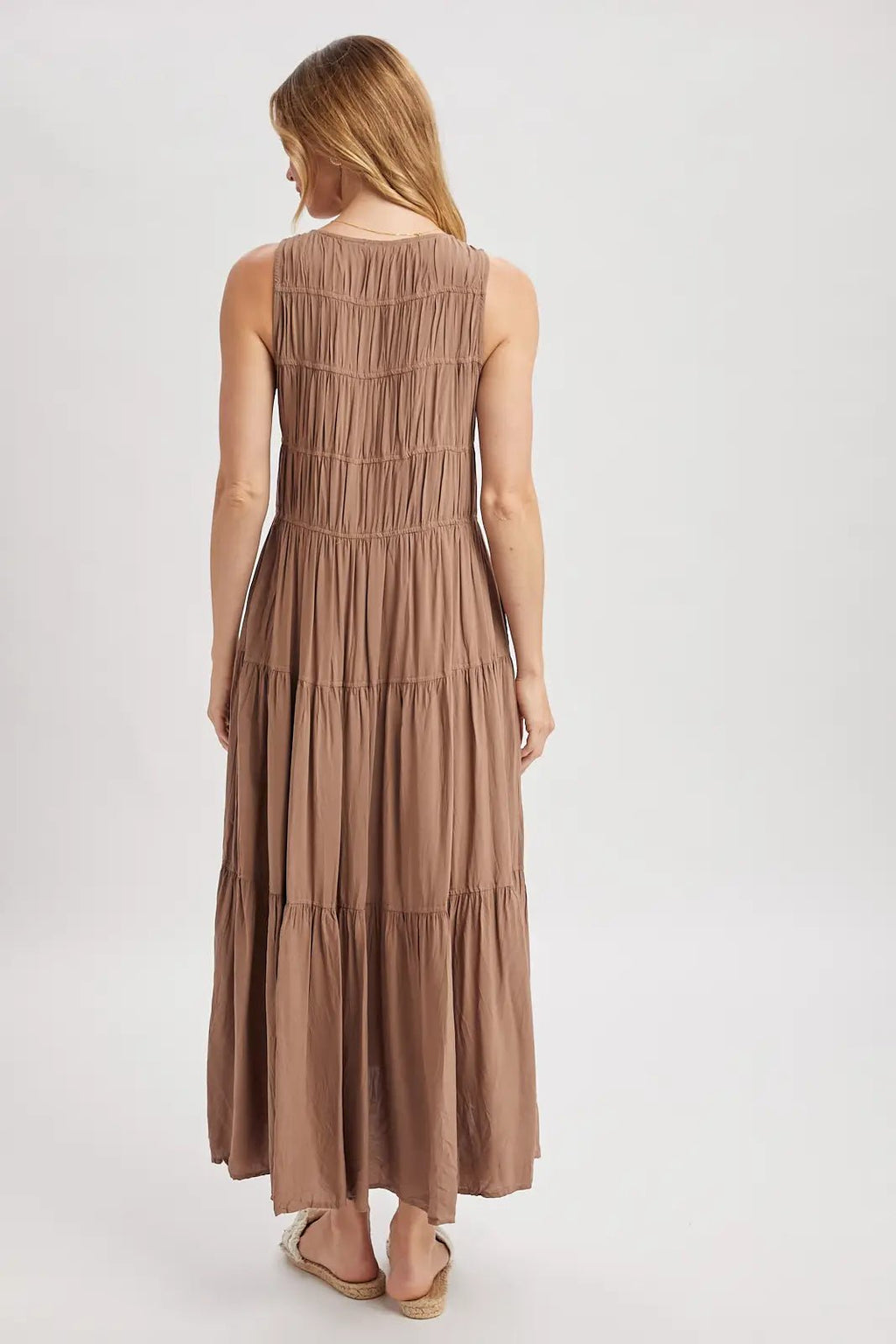 Mocha Button Up Maxi Dress - The Cozy Nest