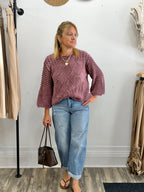 Mulberry Lattice Sweater - The Cozy Nest