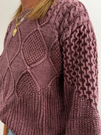 Mulberry Lattice Sweater - The Cozy Nest