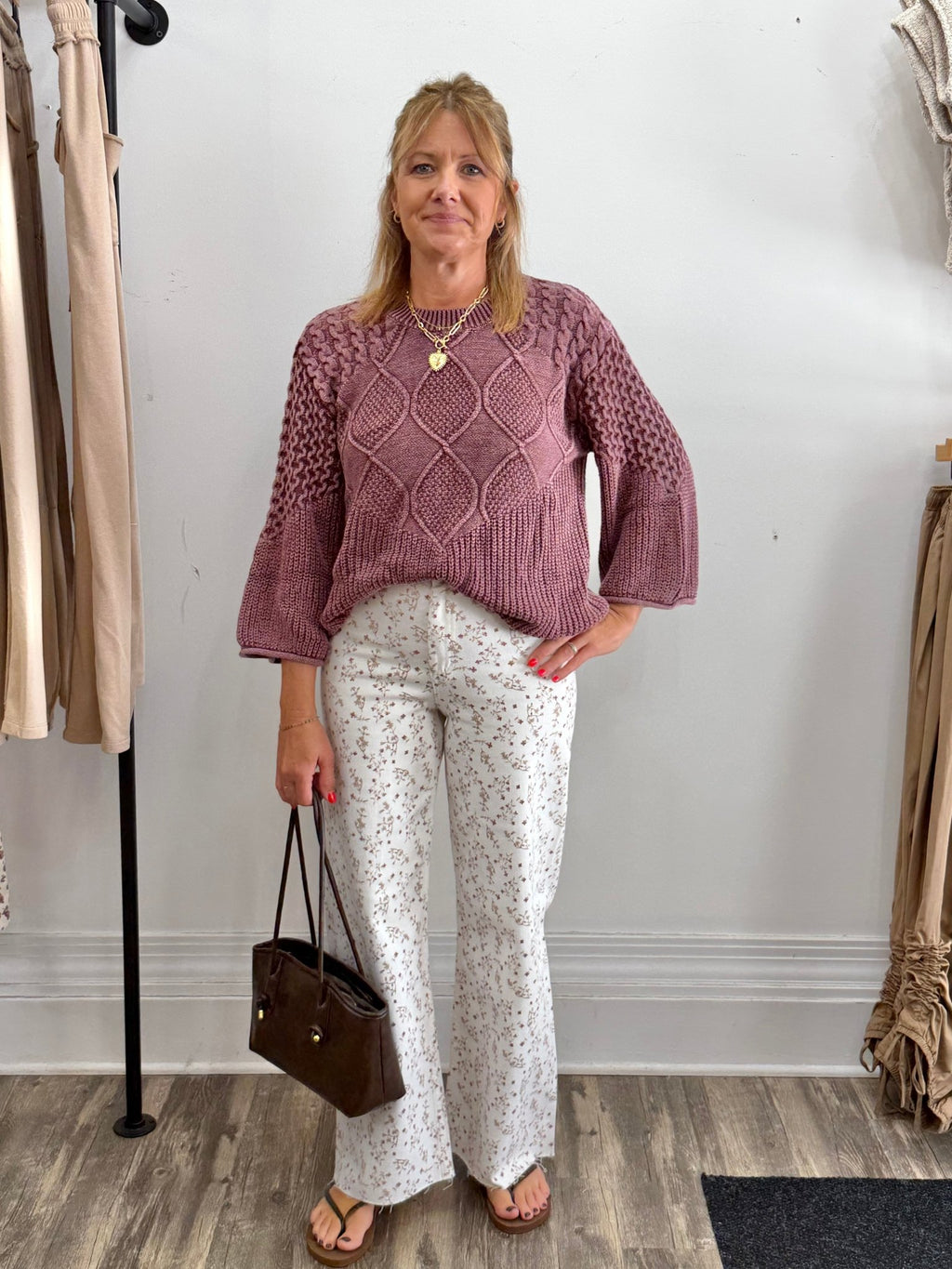 Mulberry Lattice Sweater - The Cozy Nest