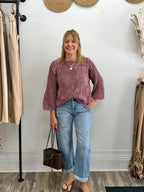 Mulberry Lattice Sweater - The Cozy Nest