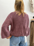 Mulberry Lattice Sweater - The Cozy Nest