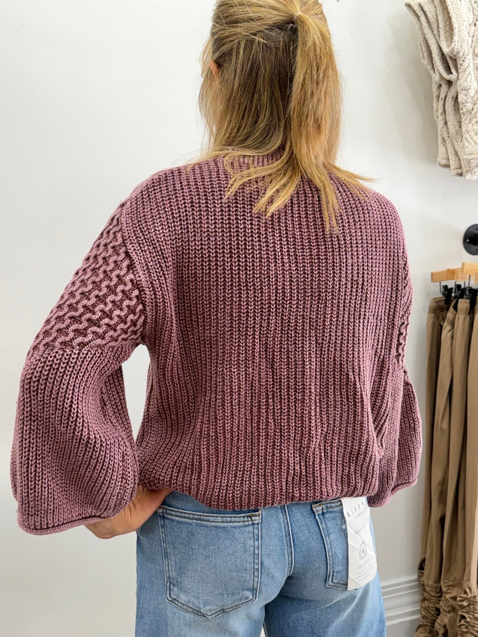 Mulberry Lattice Sweater - The Cozy Nest