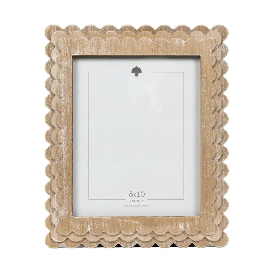 Natural Scalloped Wood Frame 8x10 - The Cozy Nest