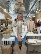 Ornate Paisley Triangular scarf-Beige - The Cozy Nest