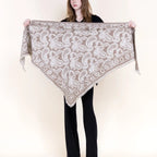 Ornate Paisley Triangular scarf-Beige - The Cozy Nest
