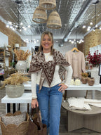Ornate Paisley Triangular scarf-Brown - The Cozy Nest