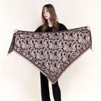 Ornate Paisley Triangular scarf-Brown - The Cozy Nest