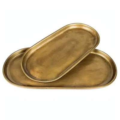 Oval Brass Tray-Large - The Cozy Nest