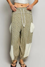 Oversized Floral Pattern Printed Knit Pants - The Cozy Nest