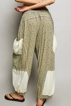 Oversized Floral Pattern Printed Knit Pants - The Cozy Nest
