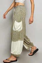 Oversized Floral Pattern Printed Knit Pants - The Cozy Nest