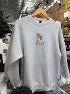 Patriotic Pup Crewneck Sweatshirt - Ash Grey - The Cozy Nest