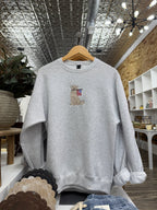 Patriotic Pup Crewneck Sweatshirt - Ash Grey - The Cozy Nest