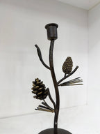 PINECONE BRANCH TAPER CANDLE HOLDER - The Cozy Nest