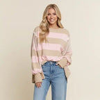 Pink Contrast Pullover - The Cozy Nest