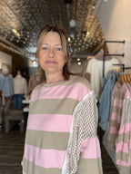 Pink Contrast Pullover - The Cozy Nest